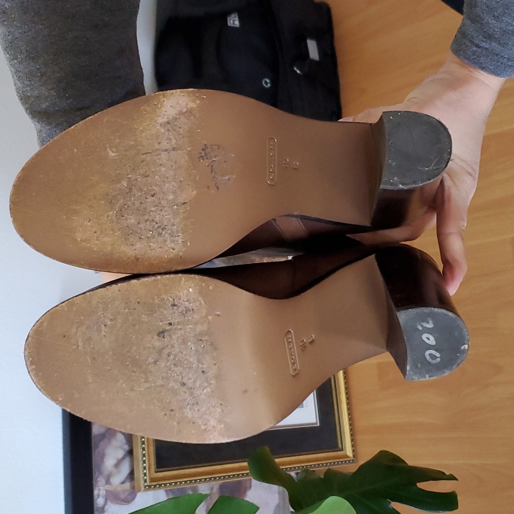 Coach Brown Leather Ellie Vachetta Riding Boots - Picture 8 of 10